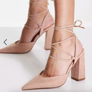 Tie Leg Block Heels